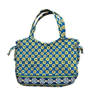 Vera Bradley Bags Sherry Handbag Riviera Blue & Yellow floral cloth quilted